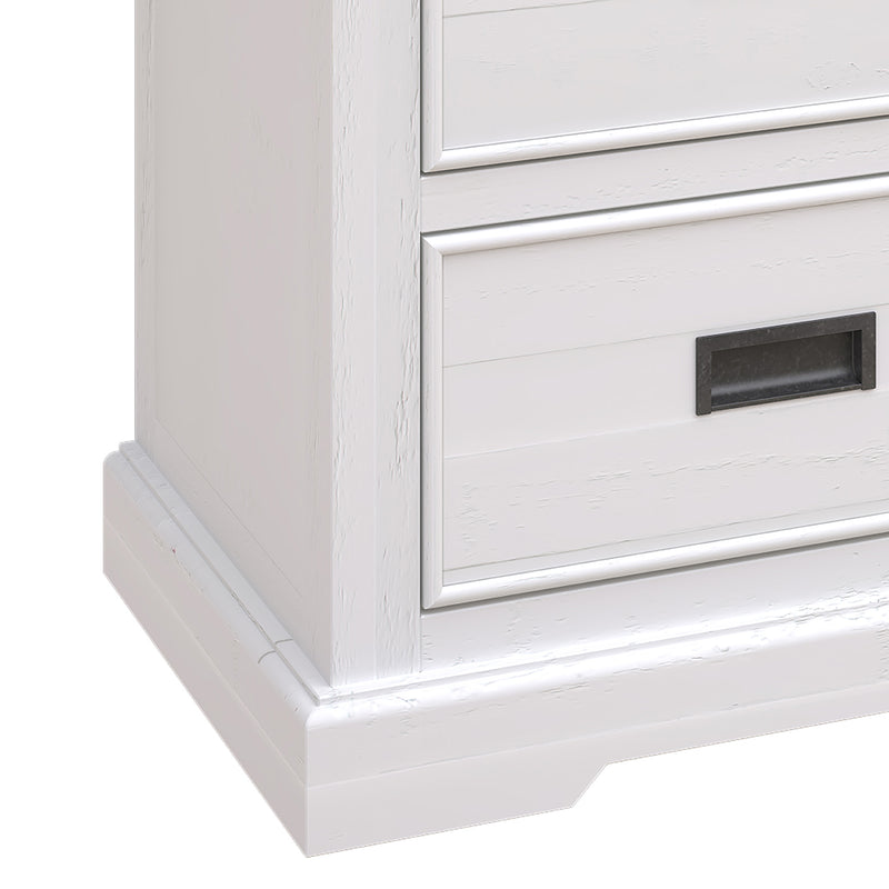 Marley Pine Wood 6 Drawer Dresser with Mirror