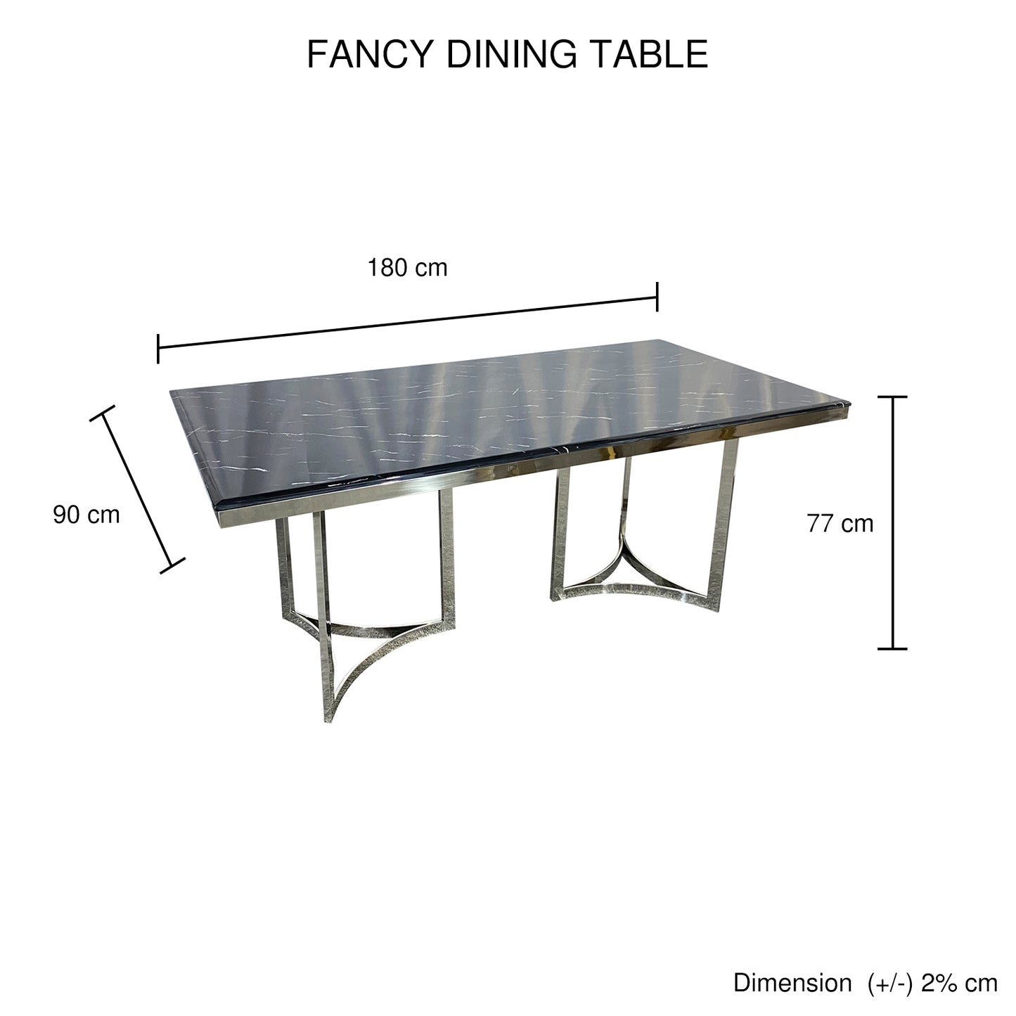 Fancy Dining Table Stainless Gold Frame & Top Marble in Multiple Colour