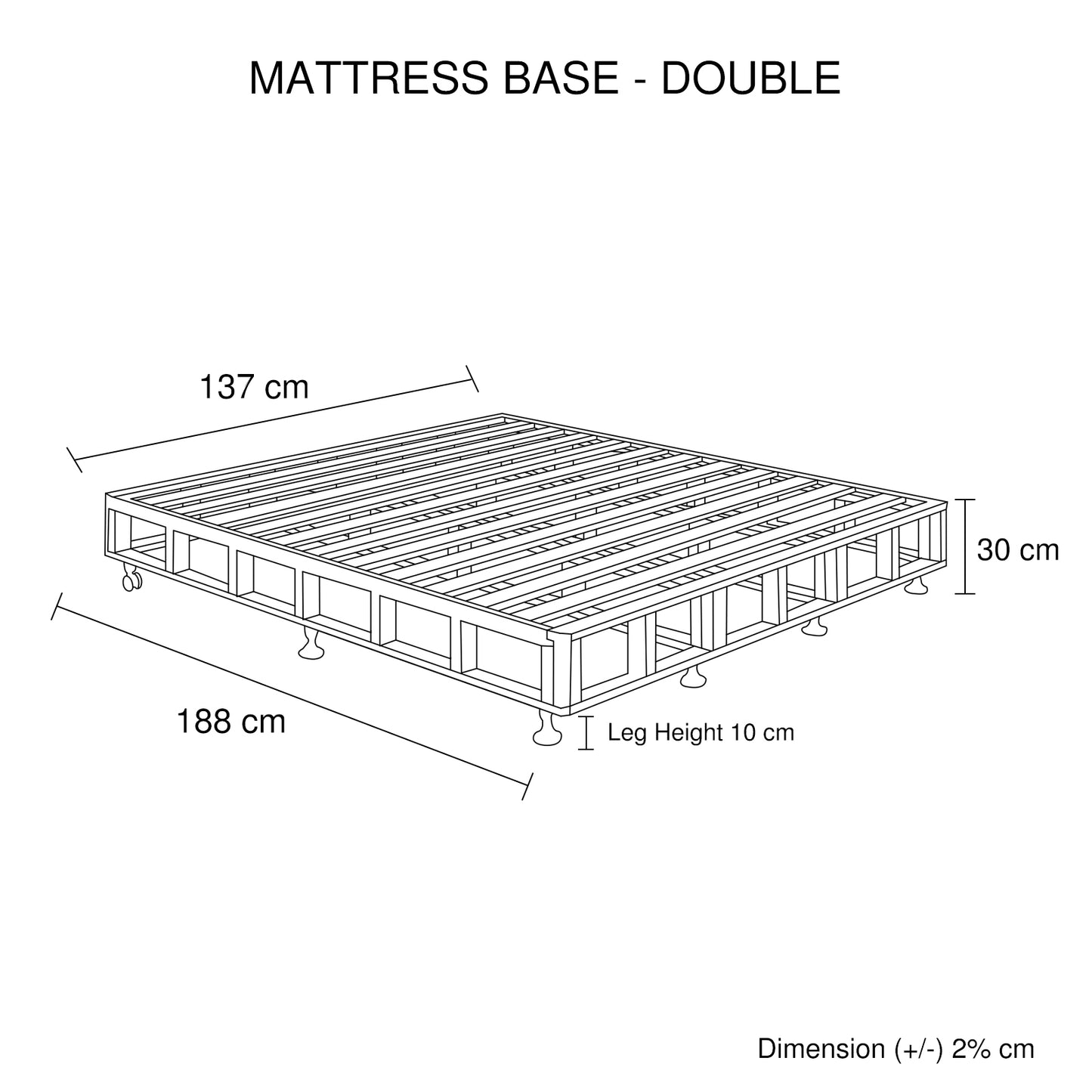 Wooden Mattress Base Ensemble Solid Slat With Removable Cover