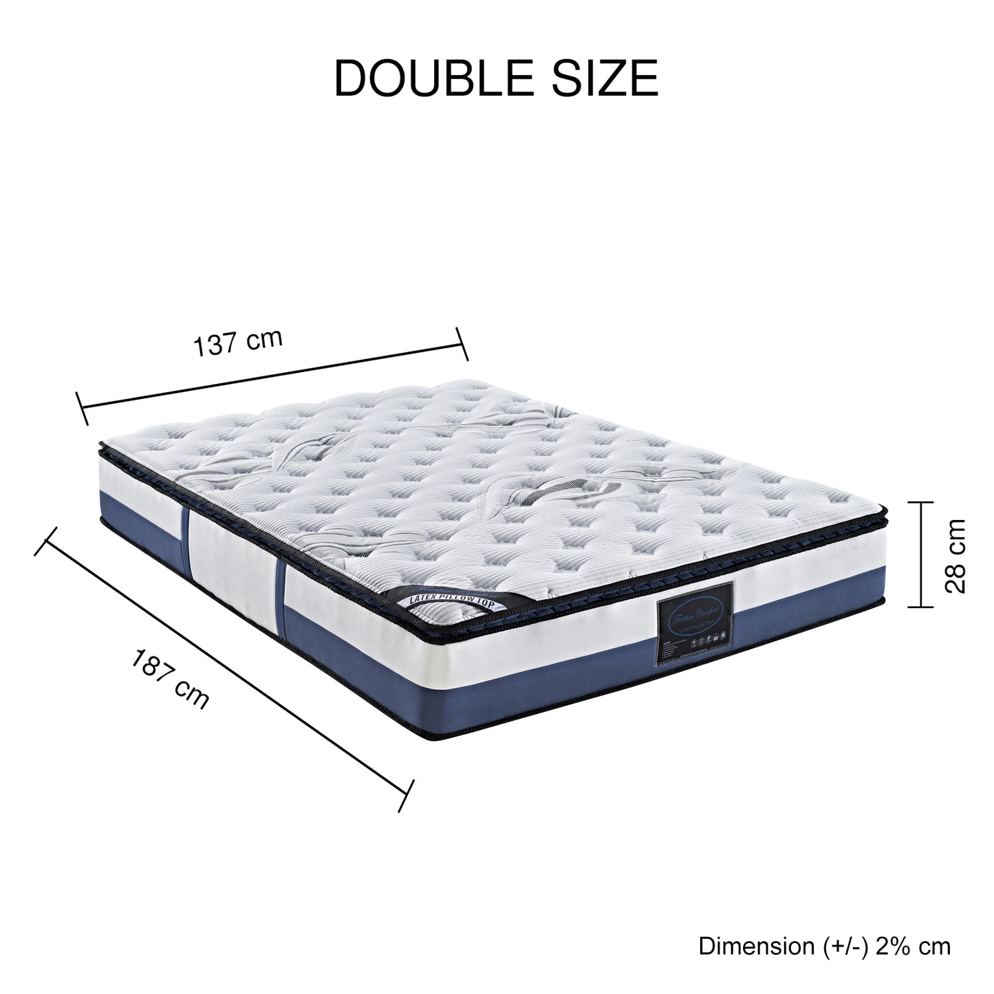 Latex Pillow Top 100% Natural Latex Layer Pillow Top Pocket Spring Medium Firm Mattress