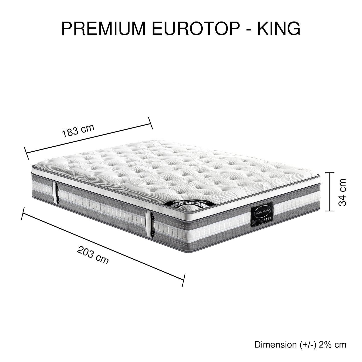 Premium Euro Top Pocket Spring Coil with Knitted Fabric Medium Firm Mattress