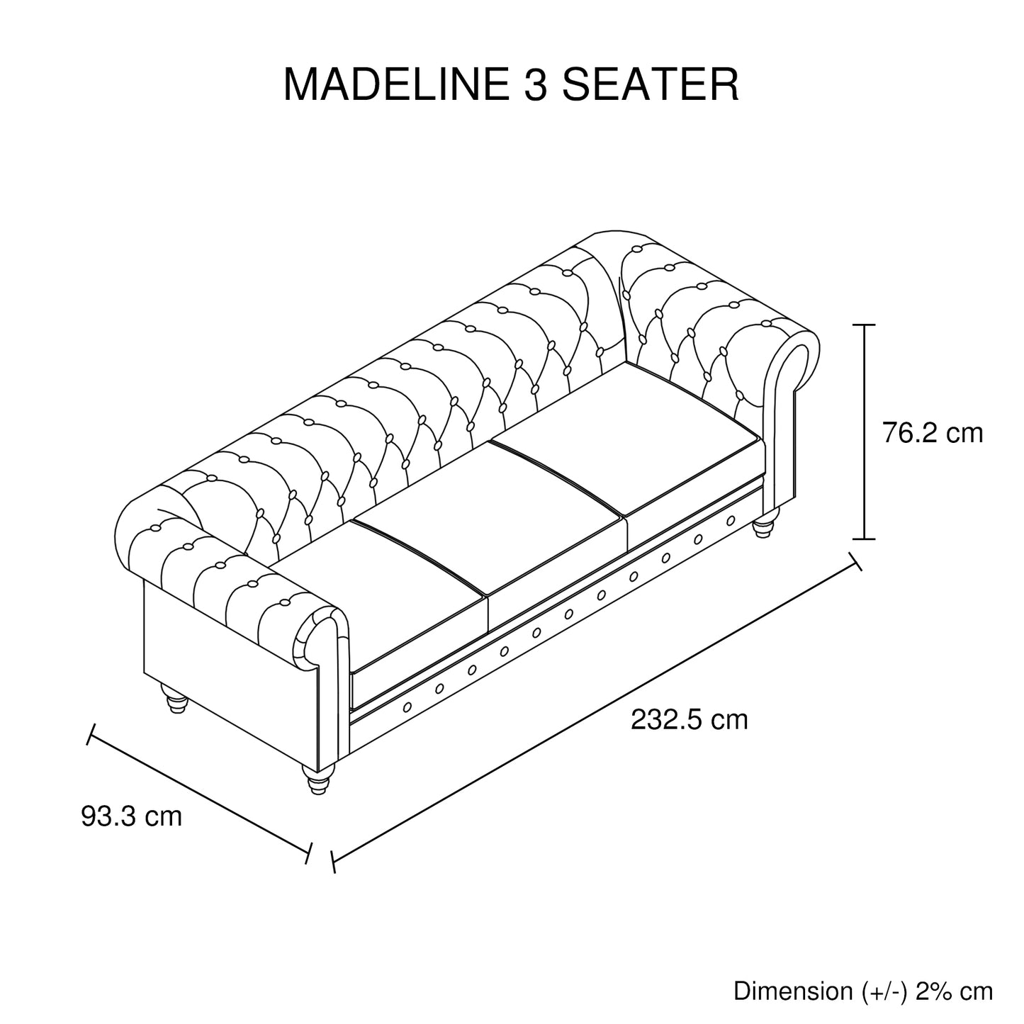 Madeline 3S+2S Soft and Sleek Brown Colour Sofa