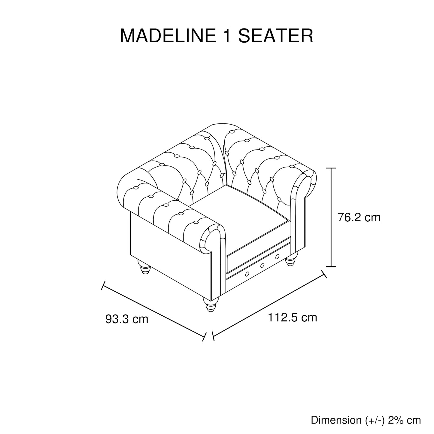 Madeline 1S Brown Colour Premium PU Leather Sofa