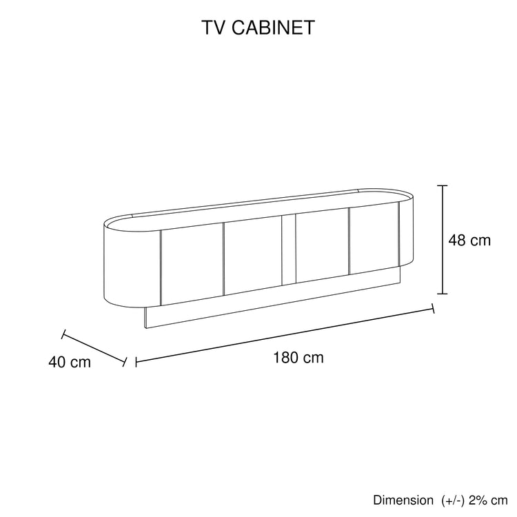 Venus Dark Walnut TV Cabinet with Gold Accent Detai