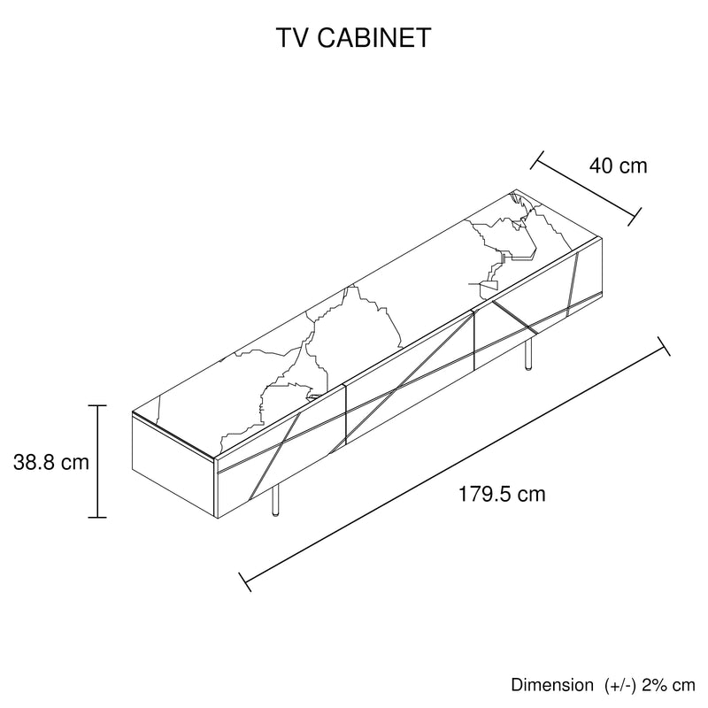 Amelia White TV Cabinet with Ceramic Top