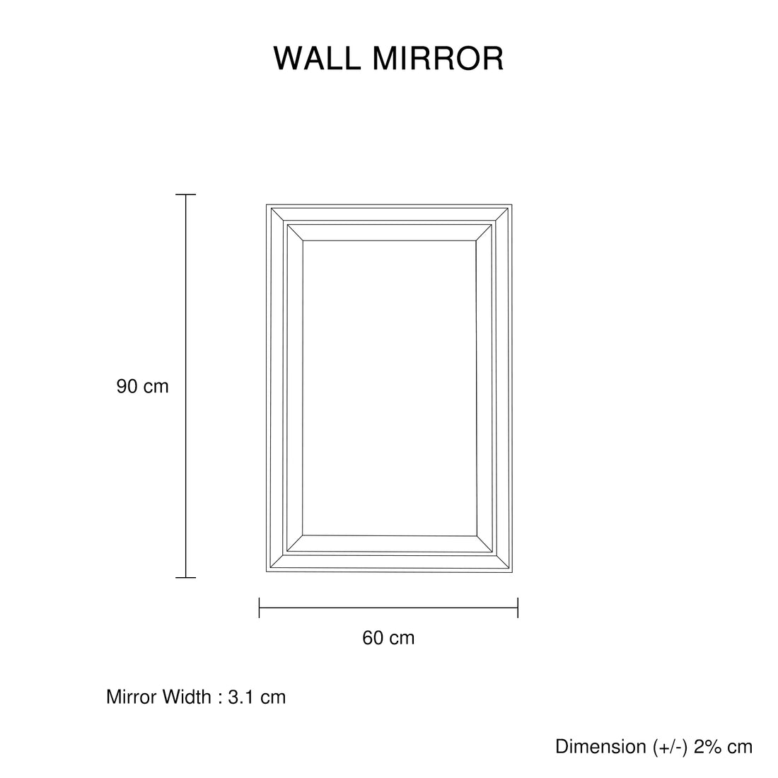 Elegant Rectangular Silver Wall Mirror Featuring Durable Construction