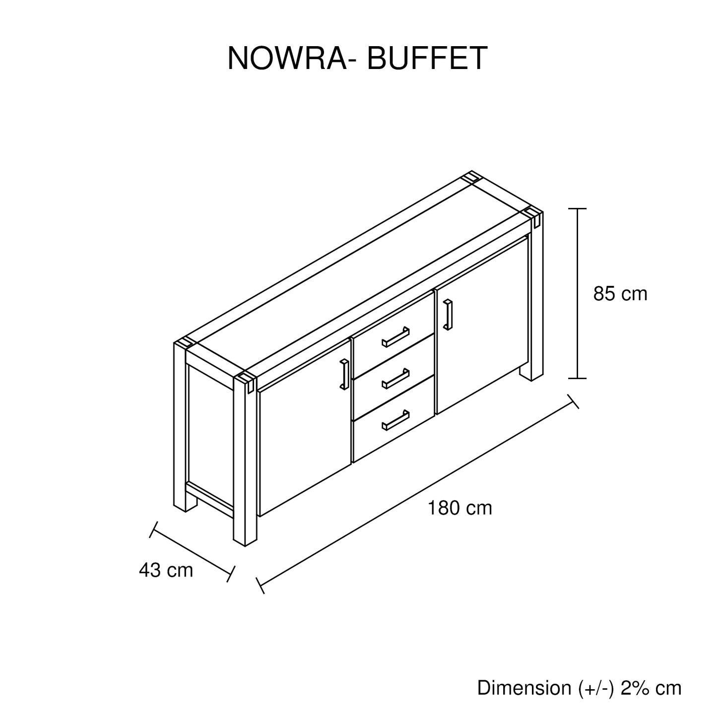 Nowra Buffet In Solid Acacia Timber with Multiple Colour
