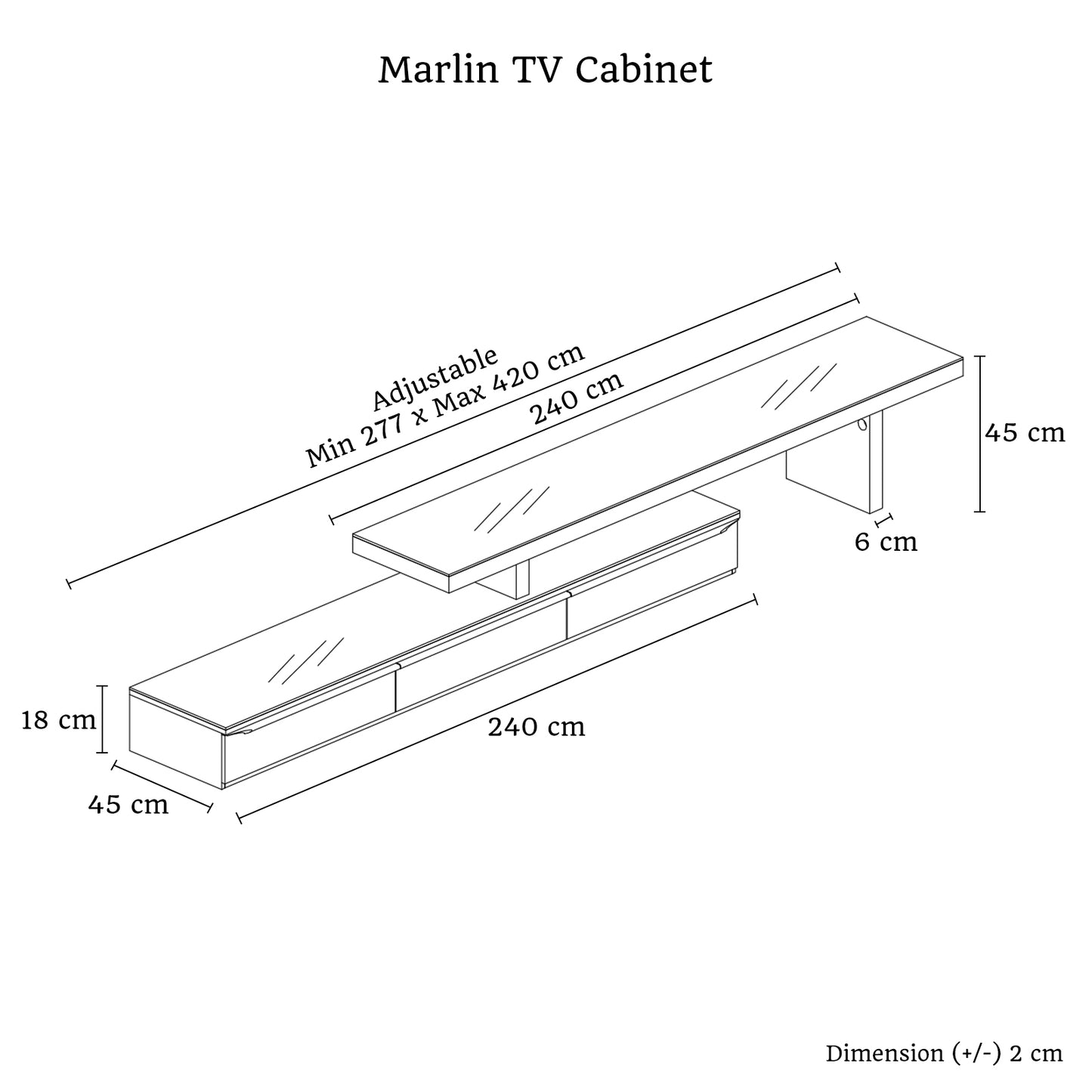 Marlin 3 Drawers Elegant Slimline Design TV Unit
