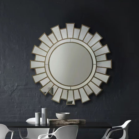 Versatile Decorative Wall Mirror with Clear Image and Premium MDF & Glass Construction