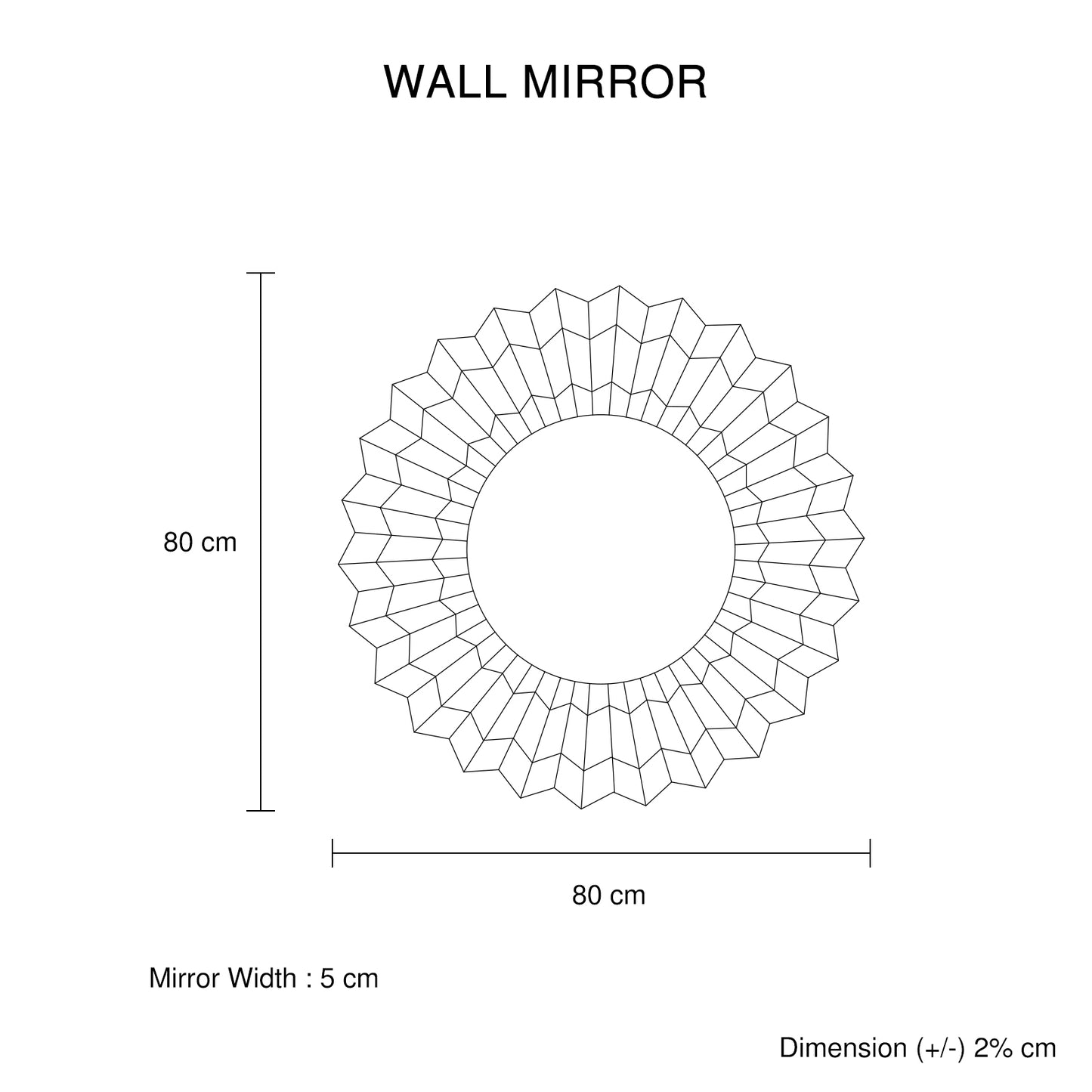 Decorative Round Wall Mirror with Geometric Design and Silver Accents