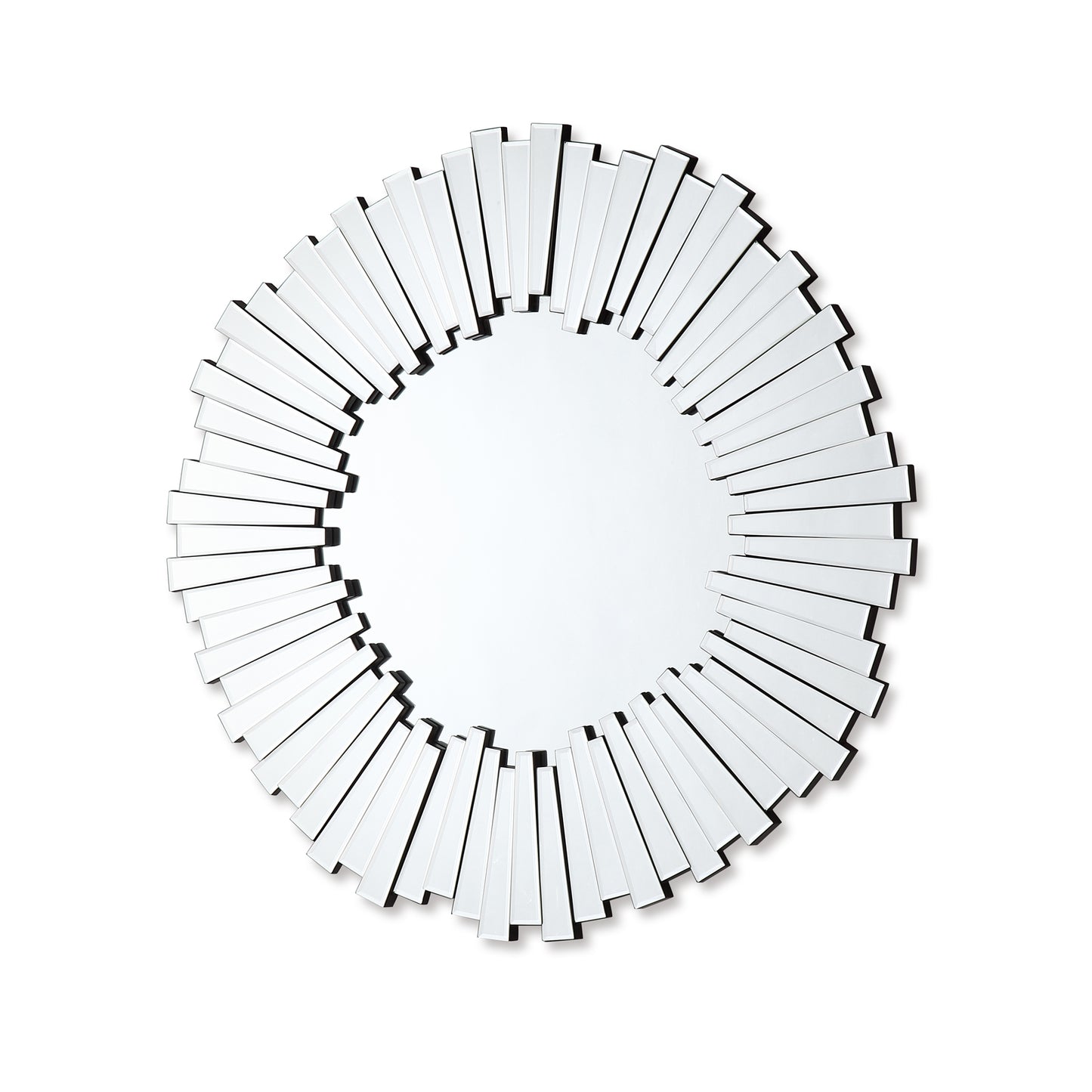 Dallas Wall Mirror Clear Image MDF Construction Round Shape Silver Colour