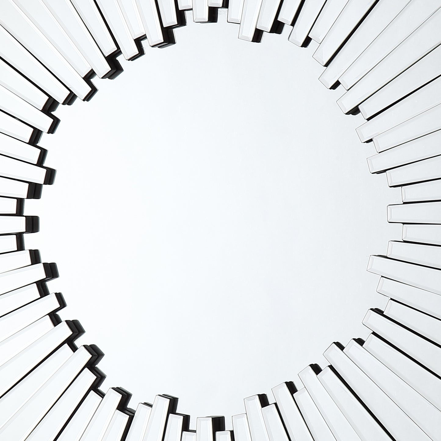 Dallas Wall Mirror Clear Image MDF Construction Round Shape Silver Colour