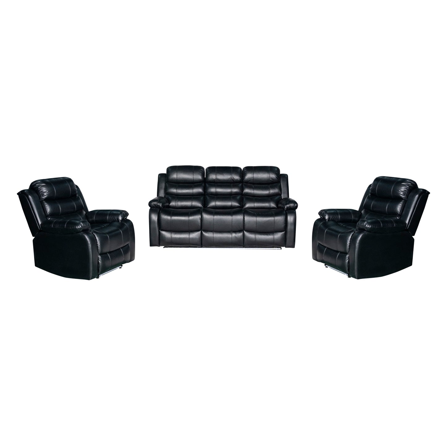Chelsea 3R+1R+1R Seater Finest Leatherette Recliner Feature Console LED Light Ultra Cushioned