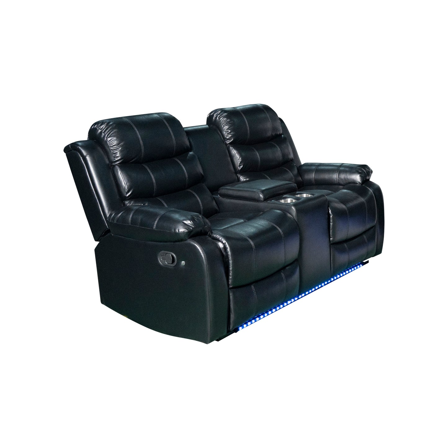 Chelsea 3R+2R Seater Finest Leatherette Recliner Feature Console LED Light Ultra Cushioned