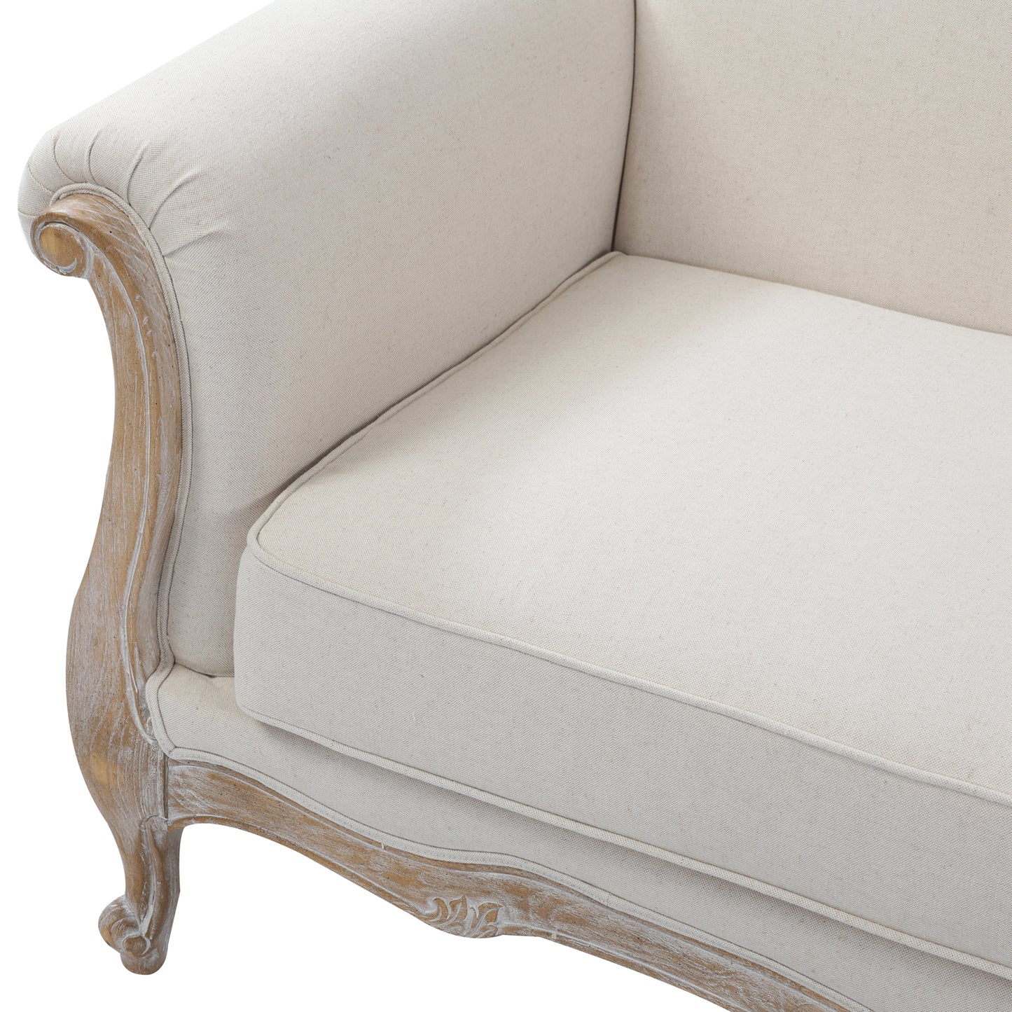 Lille 3+2 Seater Beige Fabric Sofa with 1x Wing Chair