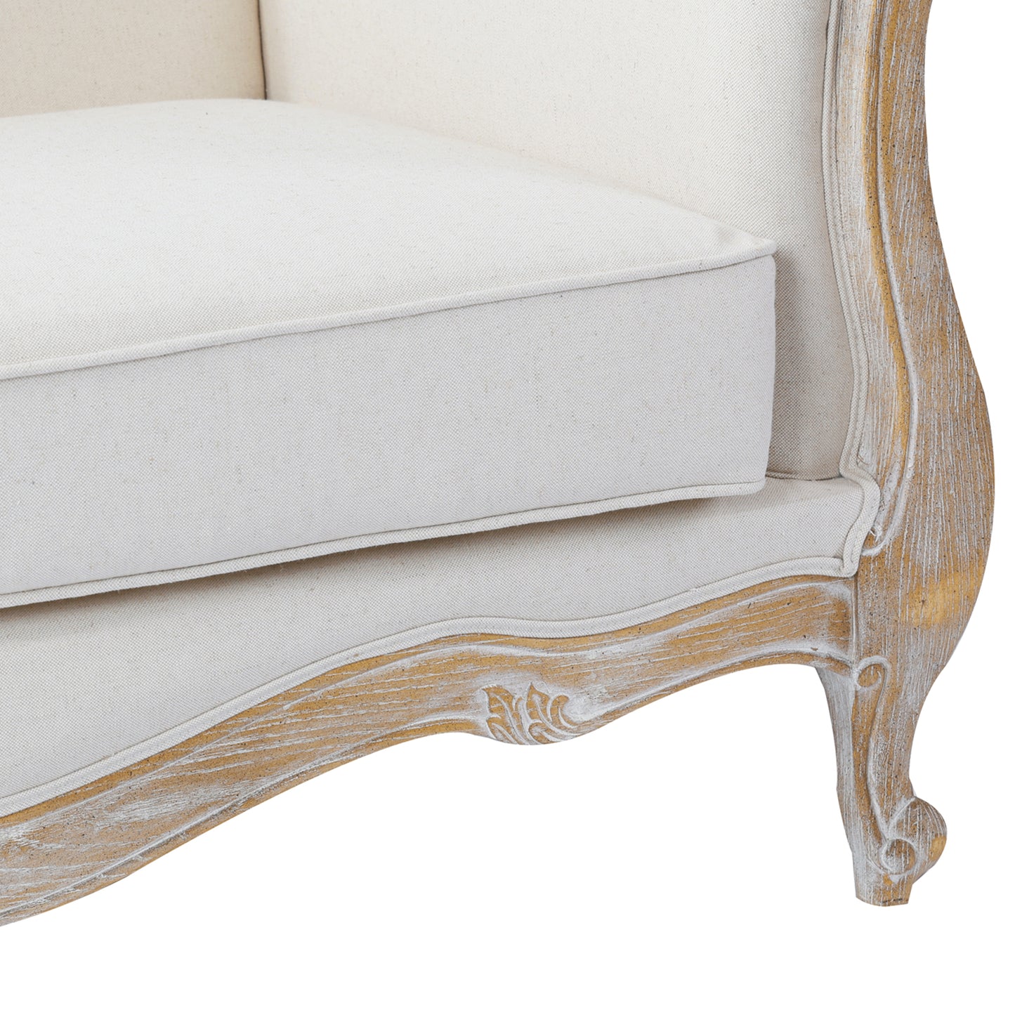 Lille 3+2 Seater Beige Fabric Sofa with 1x Wing Chair