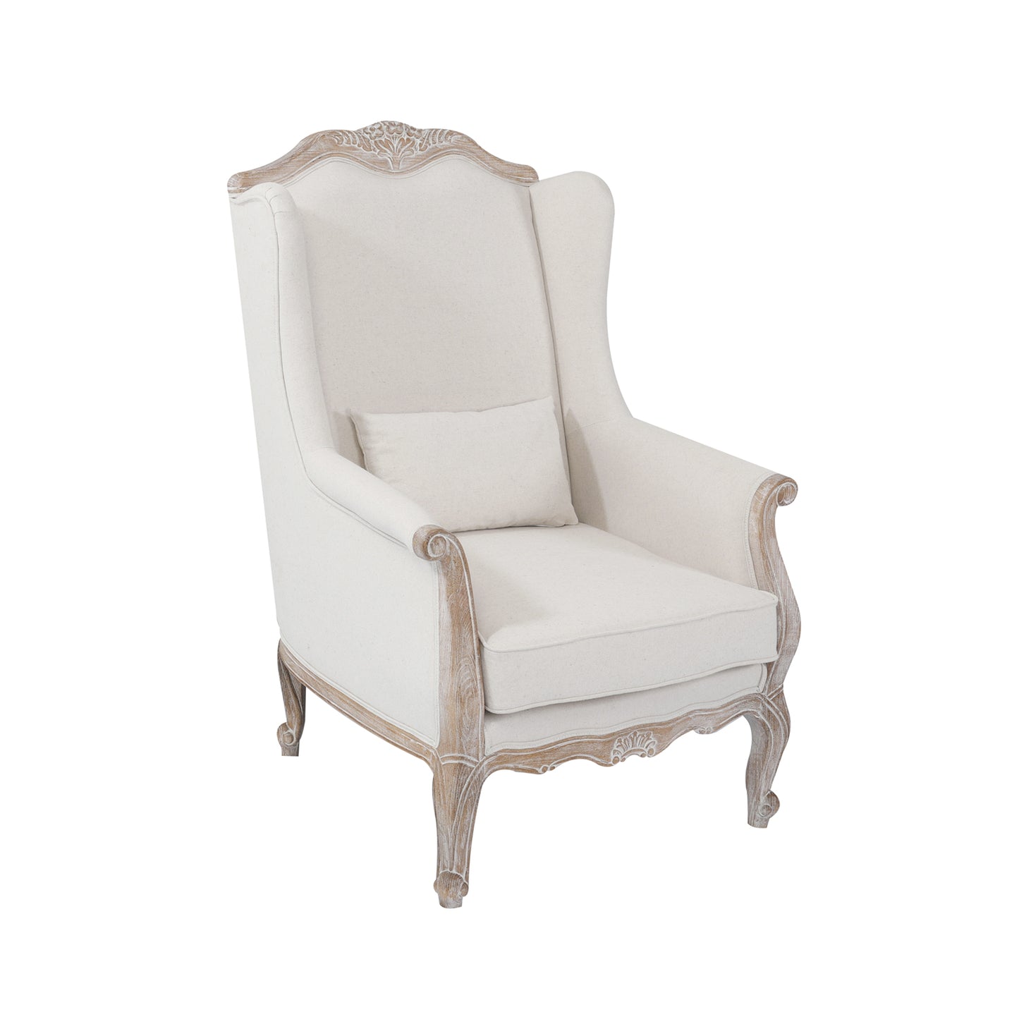 Lille 3+2 Seater Beige Fabric Sofa with 1x Wing Chair