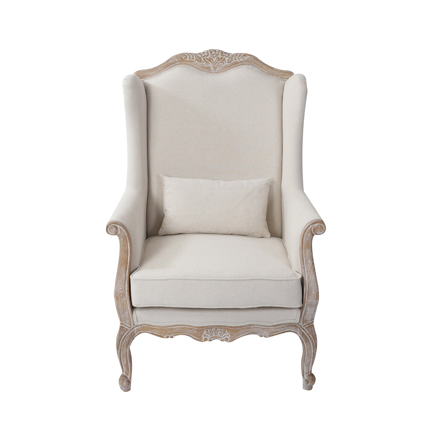 Lille 3+2 Seater Beige Fabric Sofa with 1x Wing Chair