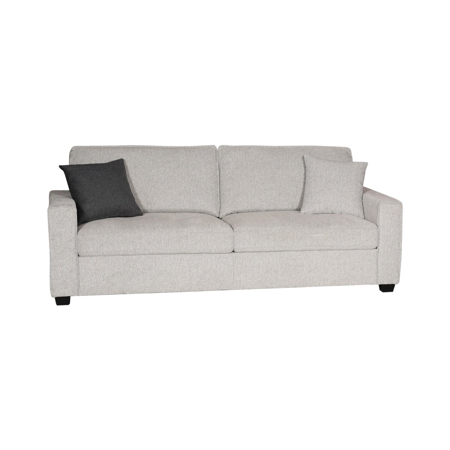 Milano 3+2 Seater Grey Sofa Set Polyester Fabric Multilayer 4 Pillows Attached Individual Pocket Spring