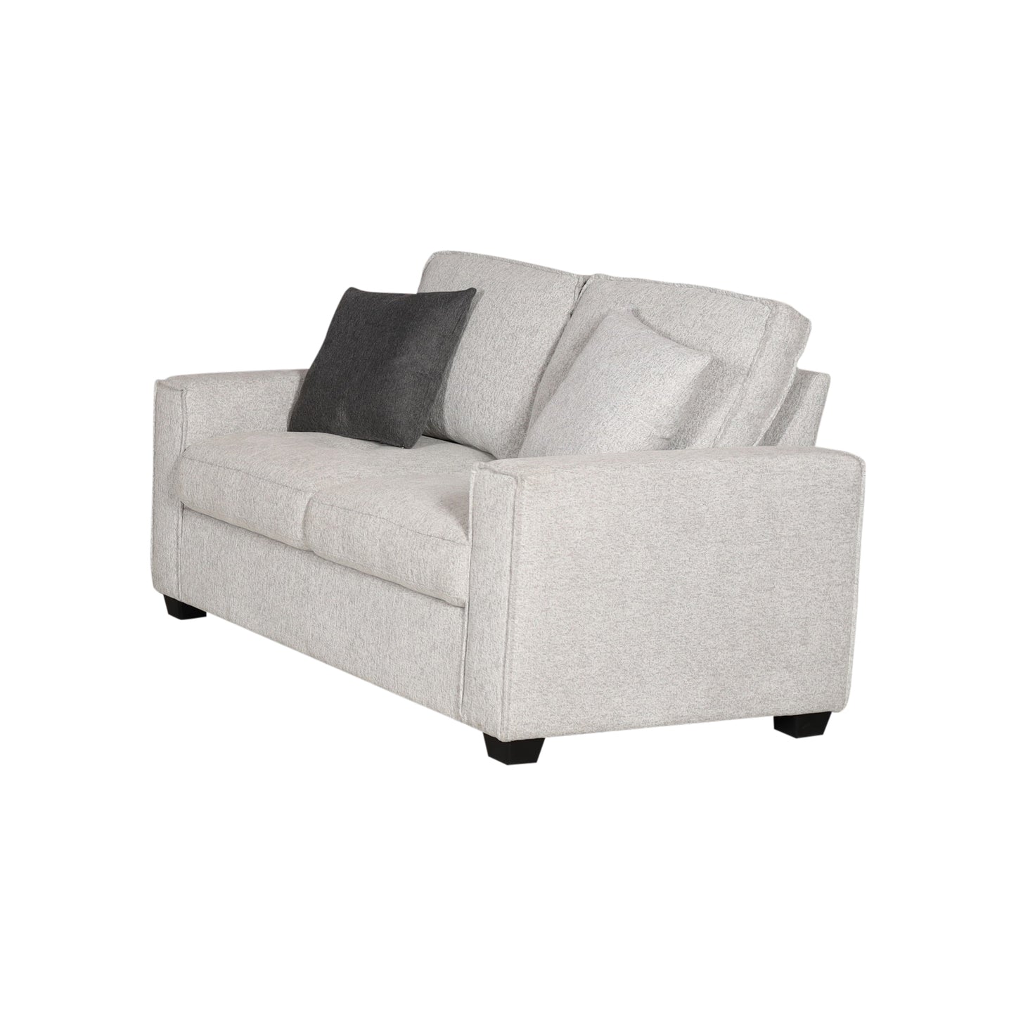 Milano 3+2 Seater Grey Sofa Set Polyester Fabric Multilayer 4 Pillows Attached Individual Pocket Spring