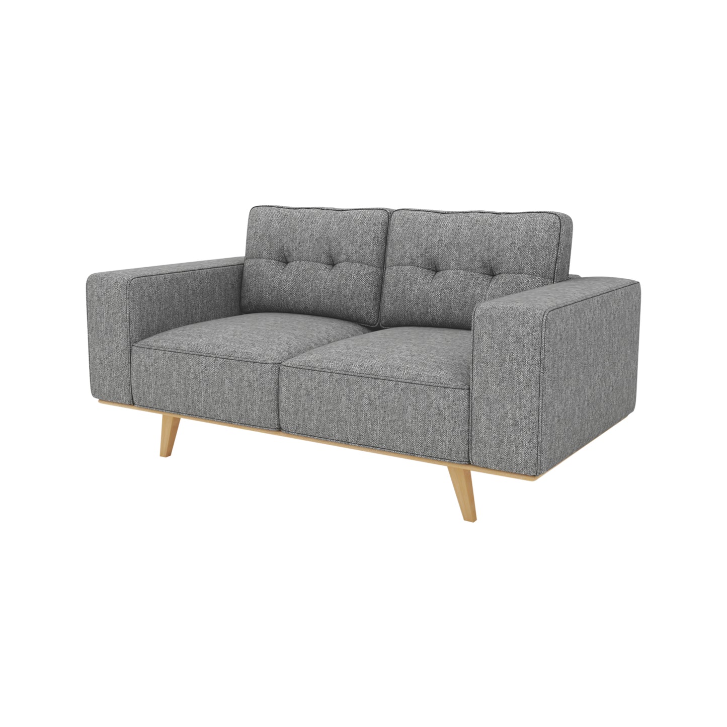 Dallas 2 Seater Sofa Fabric Upholstery Grey Colour Pocket Spring Wooden Frame