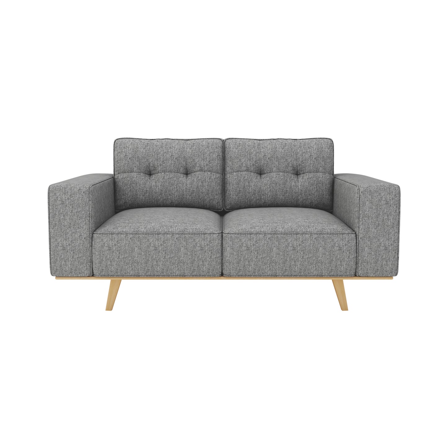 Dallas 2 Seater Sofa Fabric Upholstery Grey Colour Pocket Spring Wooden Frame