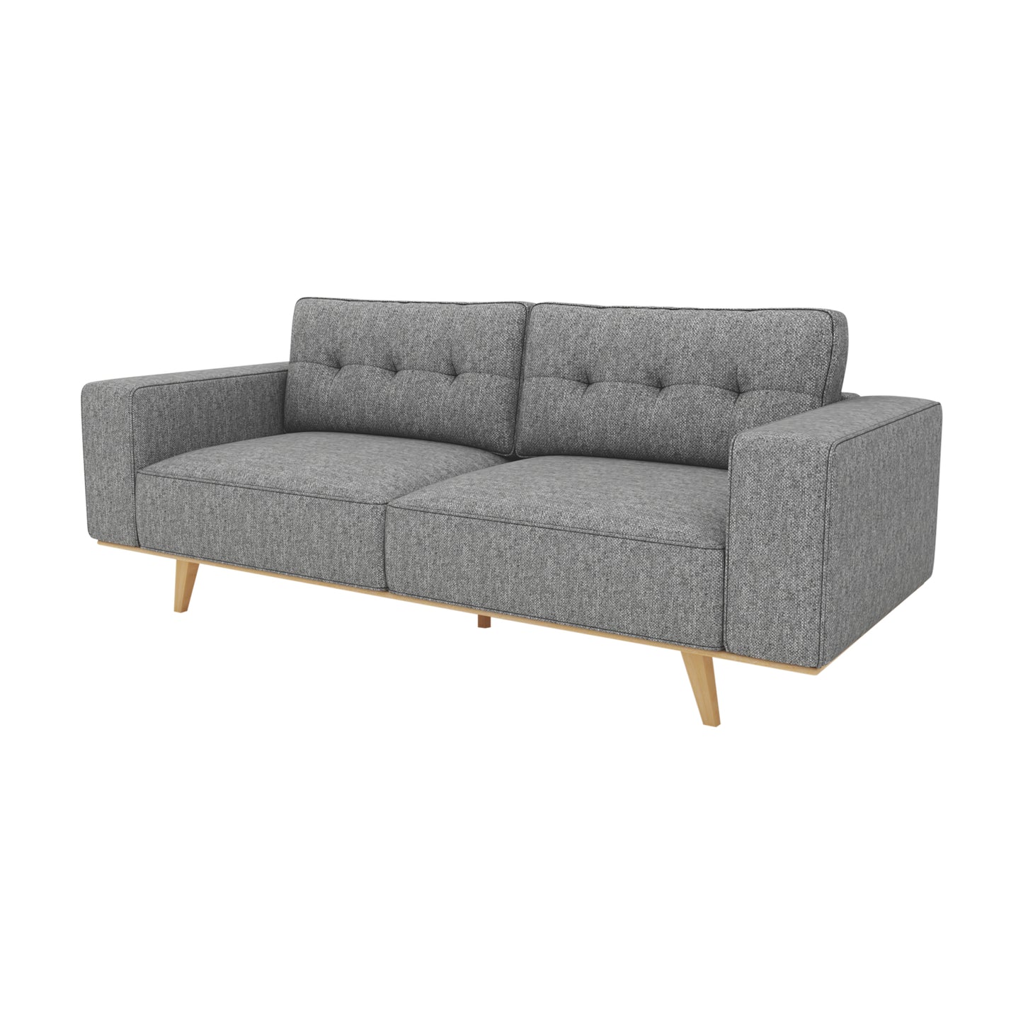 Dallas 3 Seater Sofa Fabric Upholstery Grey Colour Pocket Spring Wooden Frame