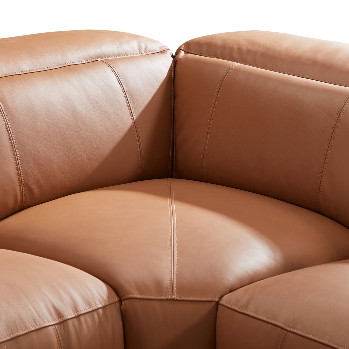 London 5 Seater Corner Sofa Chaise Premium Genuine Leather Power Slide Right Chaise Cup-Holder Charging Point