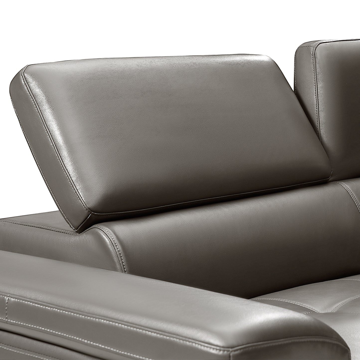 Vienna 5 Seater Right-Hand Chaise Leatherette Dark Grey Corner Sofa