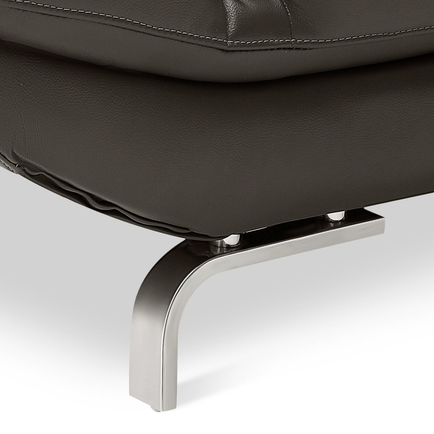Vienna 5 Seater Right-Hand Chaise Leatherette Dark Grey Corner Sofa