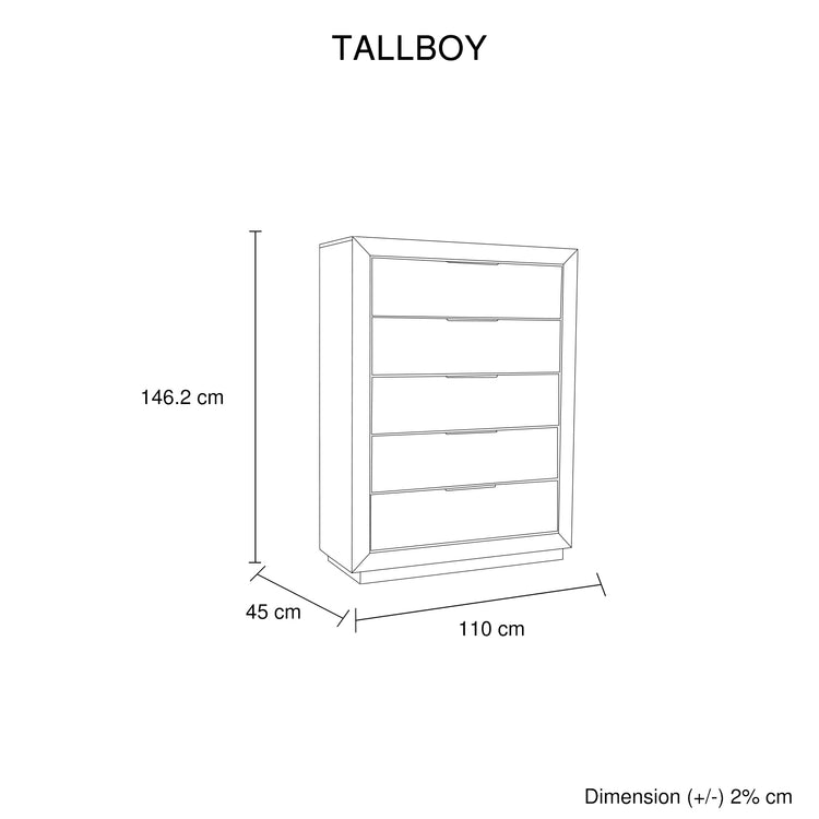 Savannah Oak Color Solid Rubber Wood Tallboy with Storage drawers