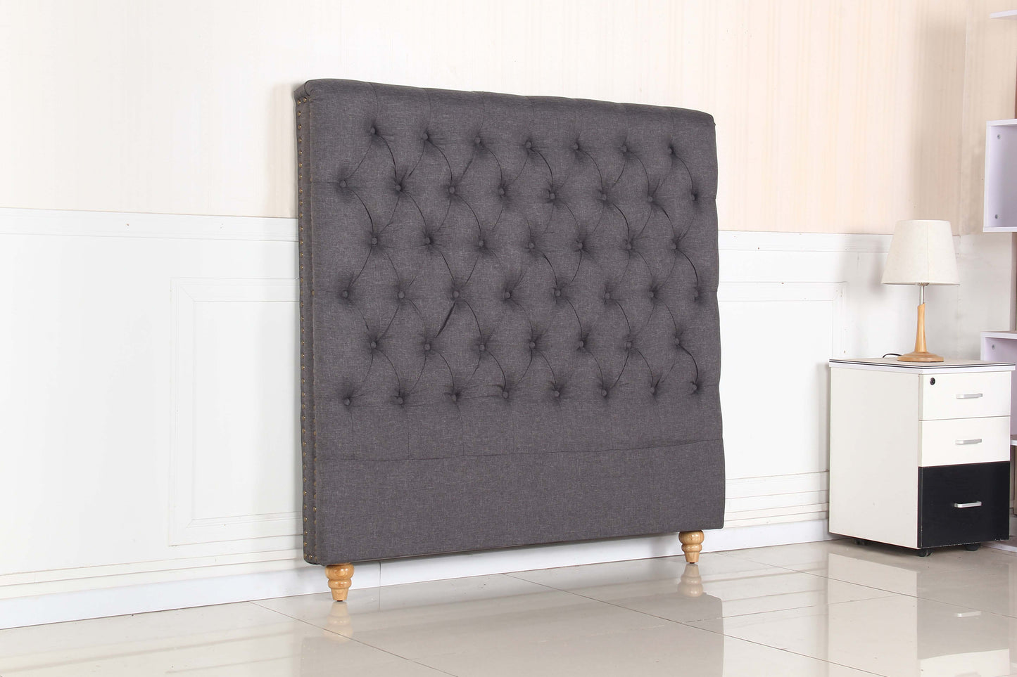 Sean Fabric Bed Headboard In French Provincial Design in Multiple Size and Colors