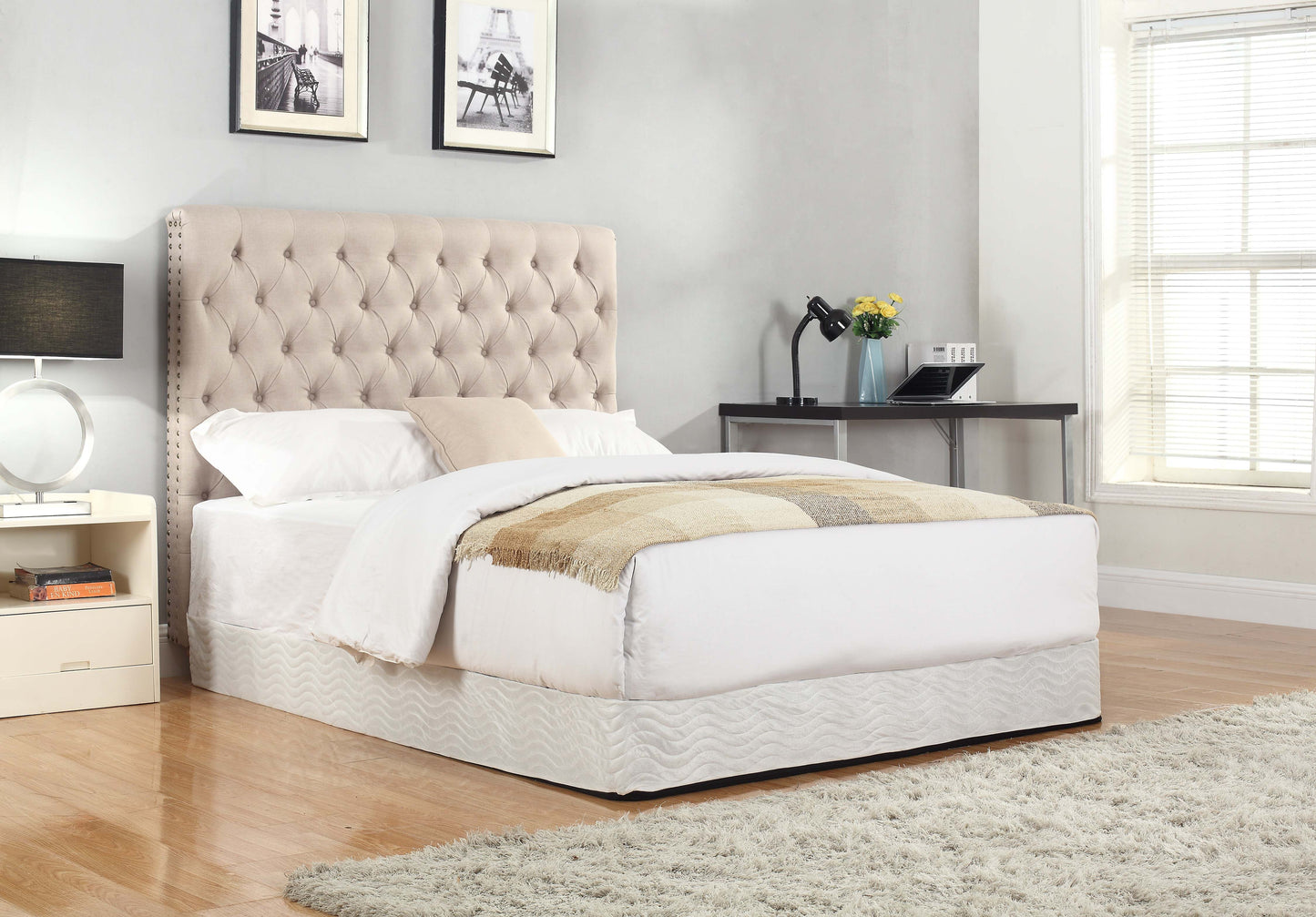 Sean Fabric Bed Headboard In French Provincial Design in Multiple Size and Colors