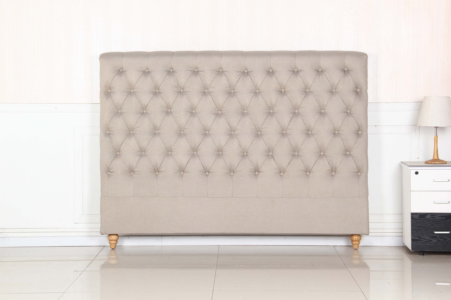 Sean Fabric Bed Headboard In French Provincial Design in Multiple Size and Colors