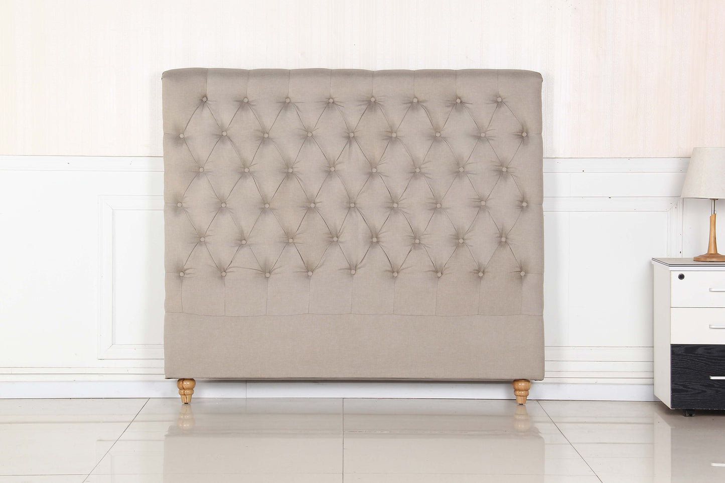 Sean Fabric Bed Headboard In French Provincial Design in Multiple Size and Colors