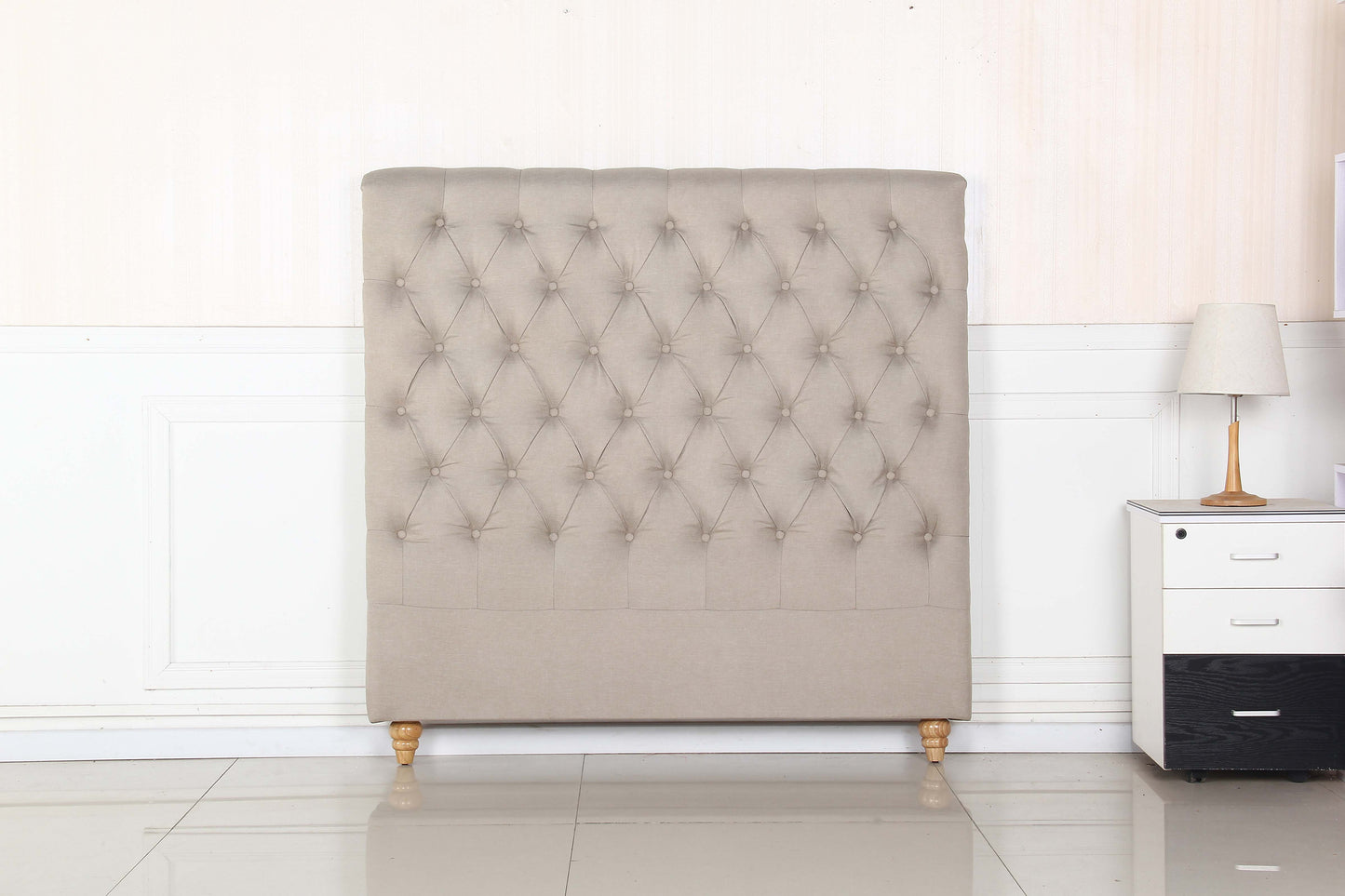 Sean Fabric Bed Headboard In French Provincial Design in Multiple Size and Colors