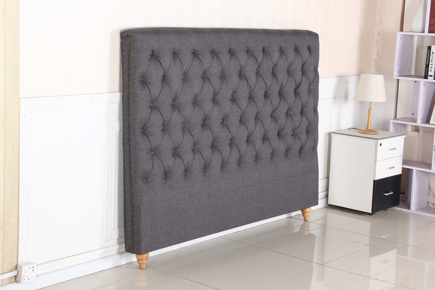 Sean Fabric Bed Headboard In French Provincial Design in Multiple Size and Colors