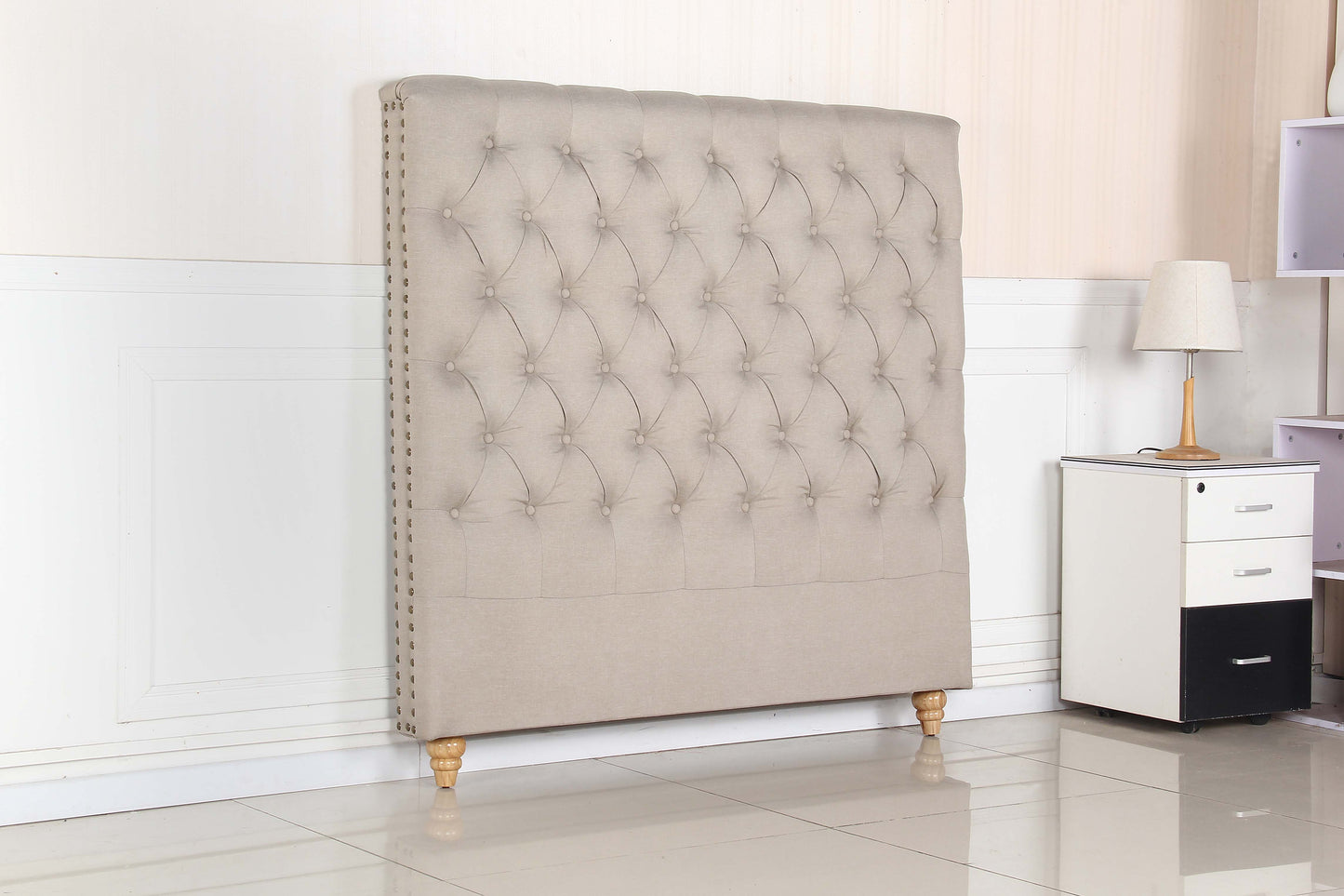 Sean Fabric Bed Headboard In French Provincial Design in Multiple Size and Colors