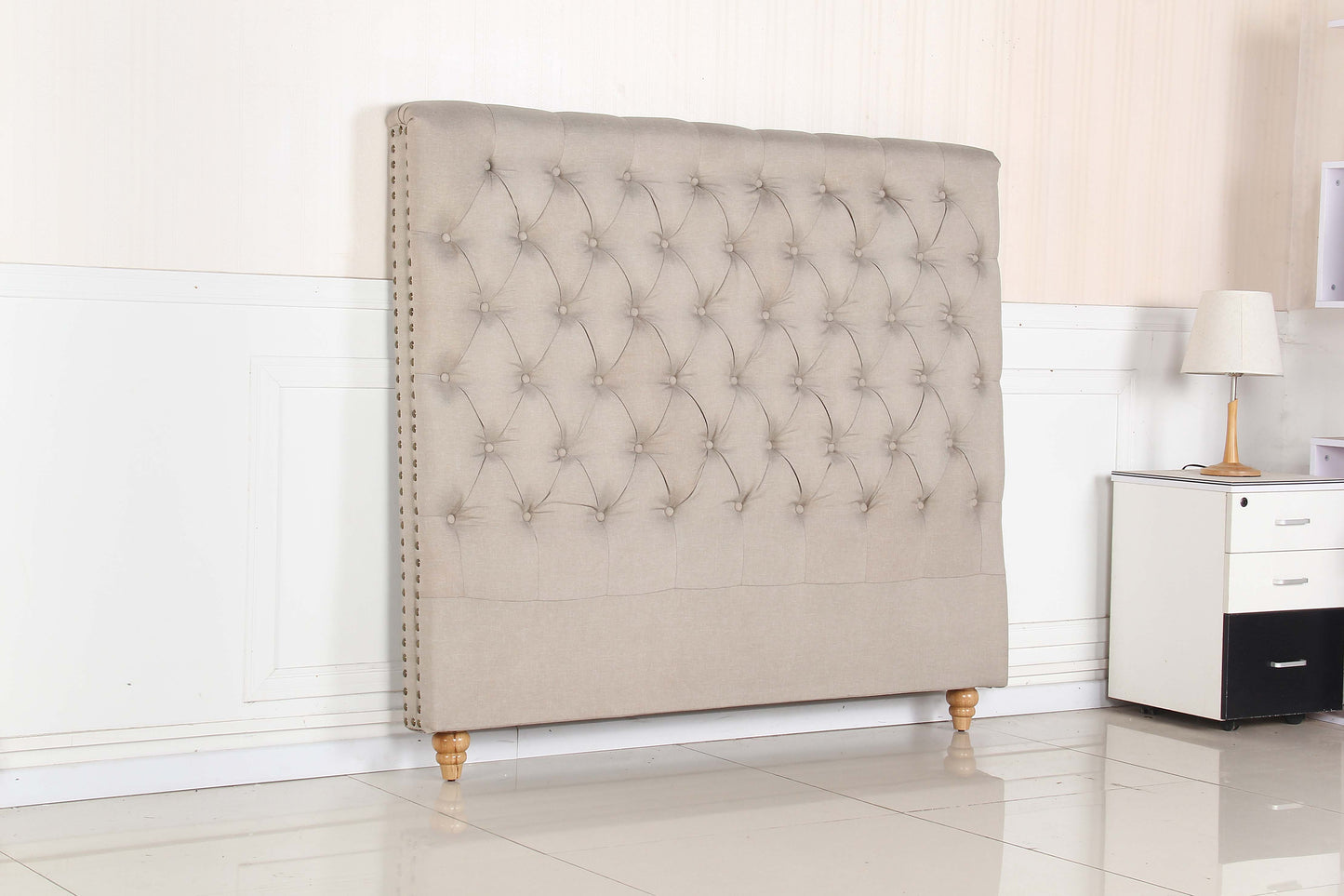 Sean Fabric Bed Headboard In French Provincial Design in Multiple Size and Colors