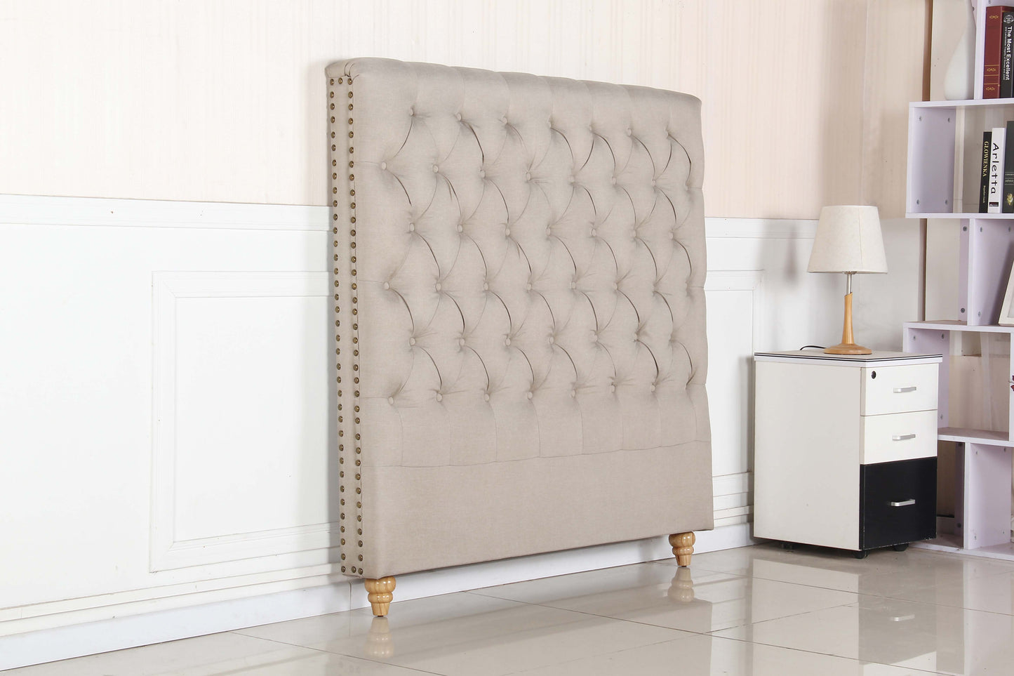 Sean Fabric Bed Headboard In French Provincial Design in Multiple Size and Colors
