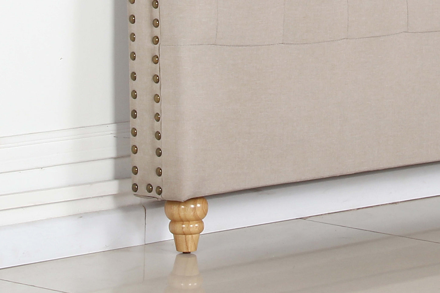 Sean Fabric Bed Headboard In French Provincial Design in Multiple Size and Colors