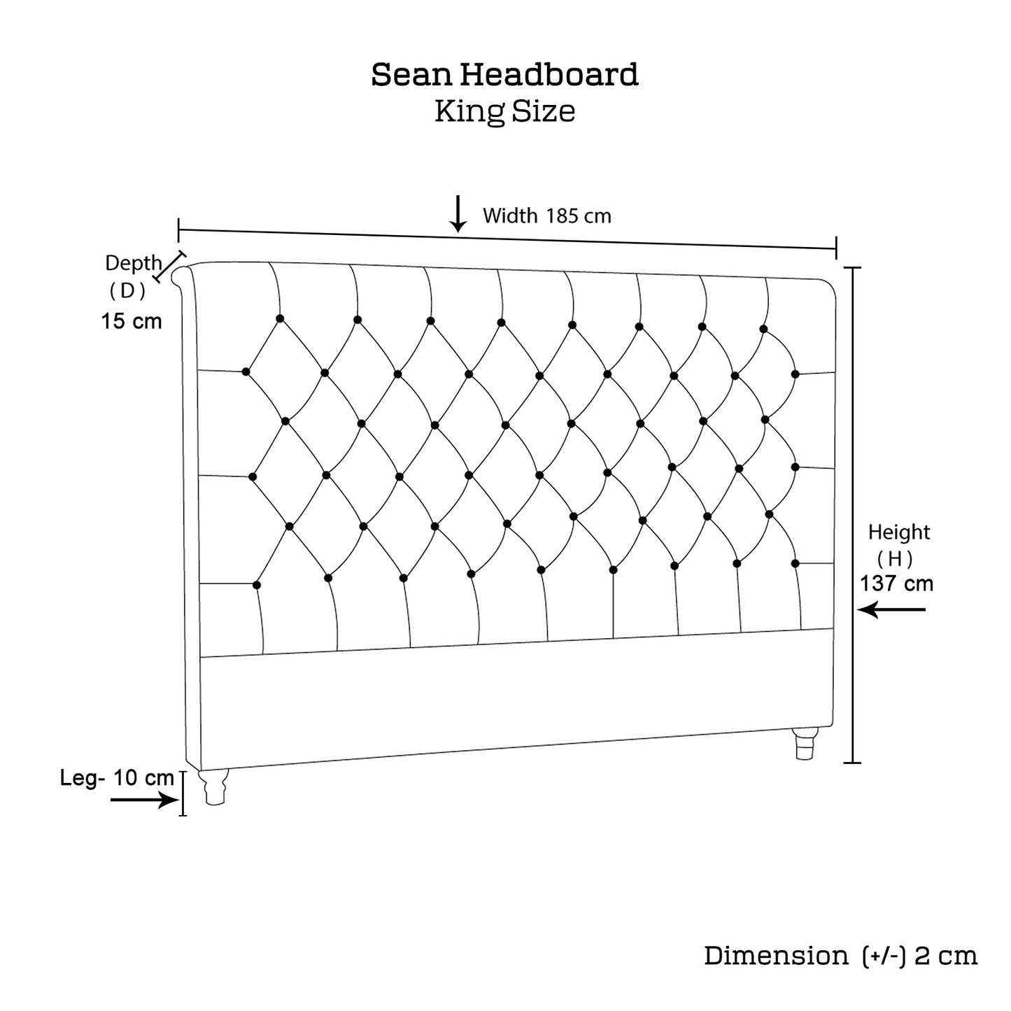Sean Fabric Bed Headboard In French Provincial Design in Multiple Size and Colors