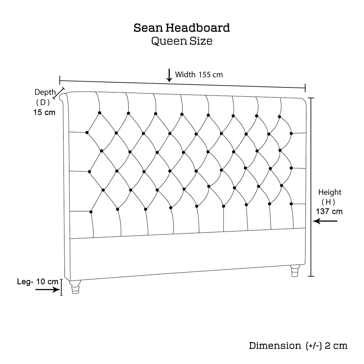Sean Fabric Bed Headboard In French Provincial Design in Multiple Size and Colors