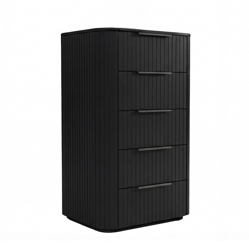 Arlo Solid Rubber Wood Tallboy with Storage Drawer