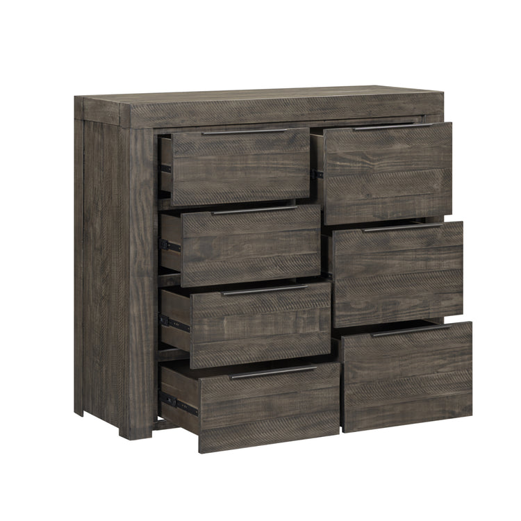 Cromwell Contemporary Grey 7-Drawer Tallboy with Slim Metal Handles
