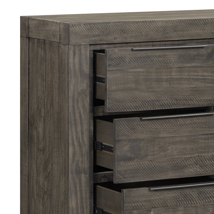 Cromwell Contemporary Grey 7-Drawer Tallboy with Slim Metal Handles
