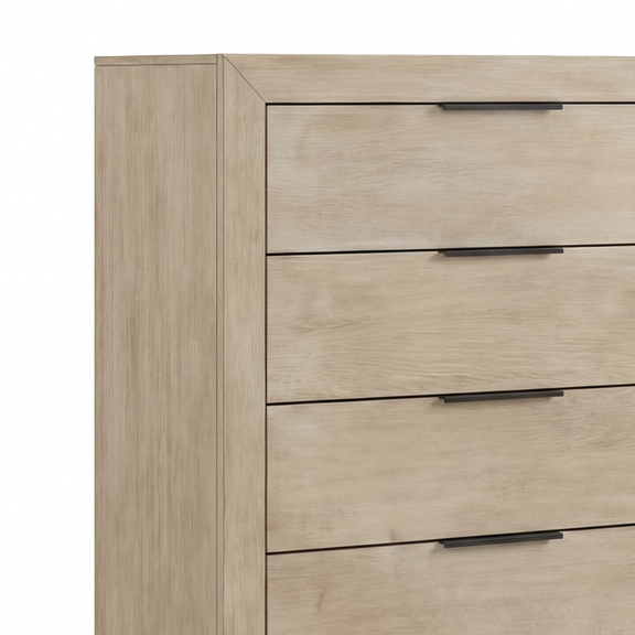 Savannah Oak Color Solid Rubber Wood Tallboy with Storage drawers