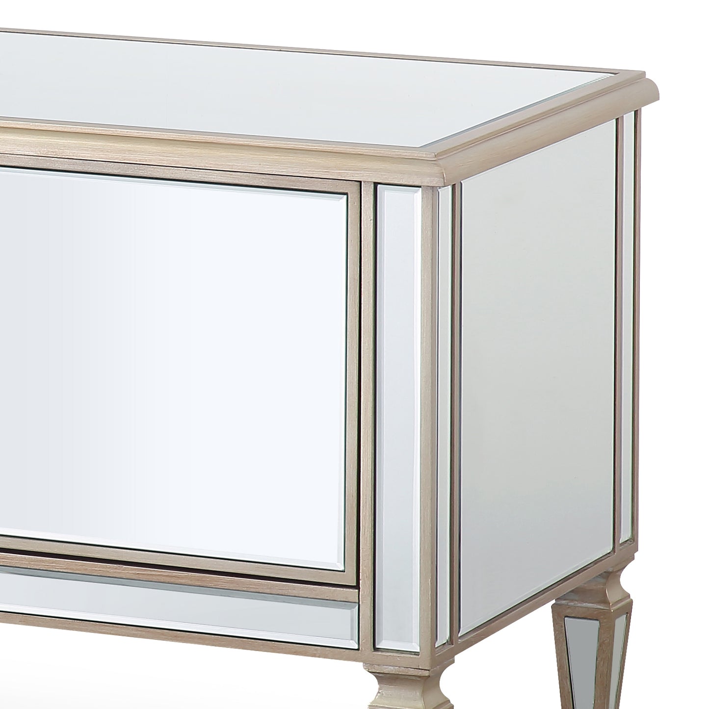 Antique TV Cabinet MDF Construction Wooden Legs Gold Colour Storage Space