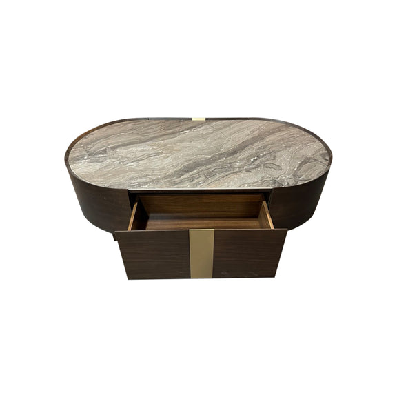 Venus Dark Walnut Coffee Table with Storage Compartment